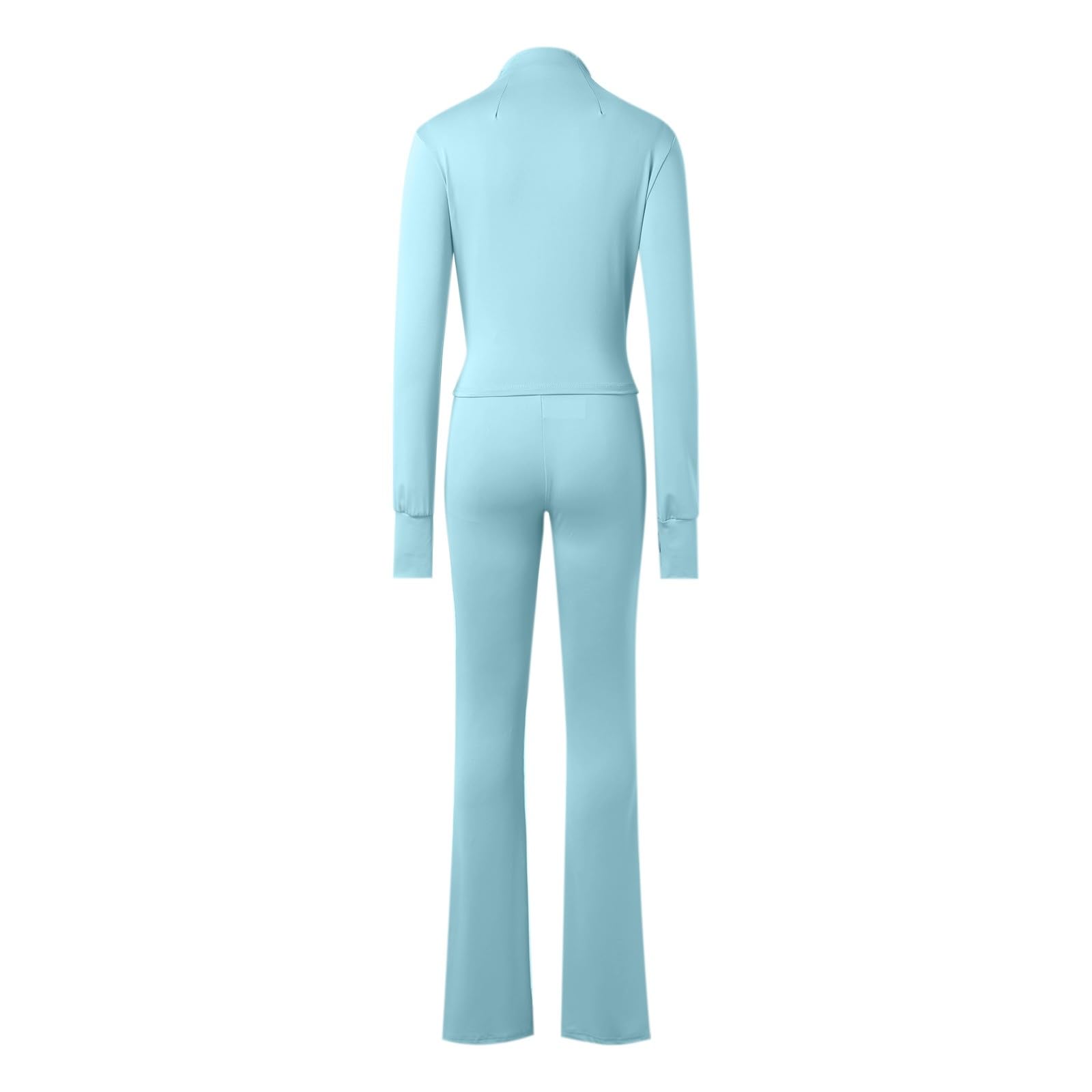 Generico Completo Sportivo Donna 2 Pezzi Tuta Maniche Lunghe Autunnale Maglia Maniche Lunghe e Pantaloni a Gamba Larga Autunno Inverno per Jogging Palestra e Uscite