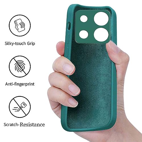 Image of A rtistque Liquid Silicone Back Cover Case for Infinix Smart 7 HD Shockproof TPU Soft Flexible with Camera Protection - Green