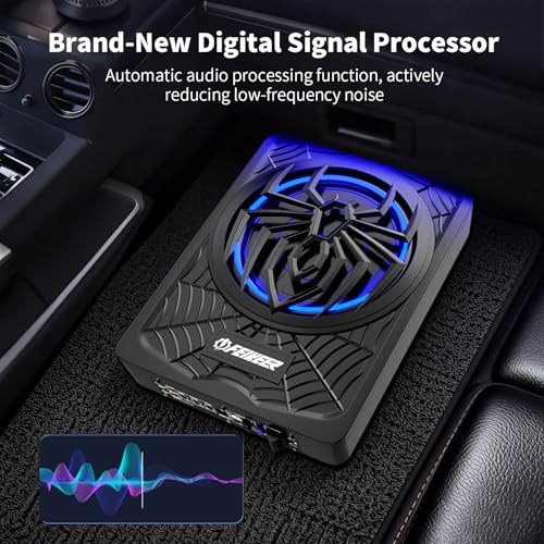 Image of NEW 10 inch Slim Under Seat Powered Car Subwoofer with Built in Amp.All-in-One Subwoofer and Amp Package for Car /Truck /SUV Audio System,Individual Control for Low Pass /Gain /Boost Bass.Deep Bass Perfect