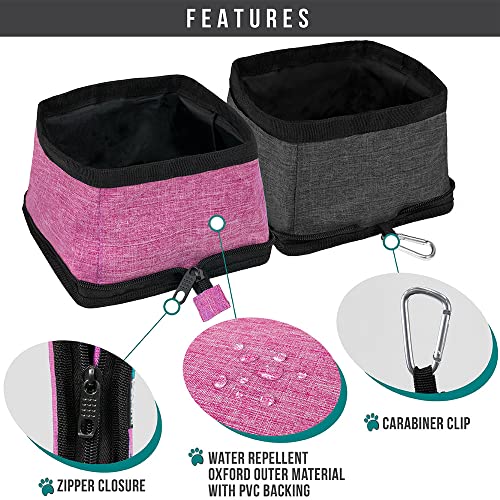 PetAmi Collapsible Dog Bowls 2 Pack, Travel Dog Bowls, Portable Water Bowl for Dog Puppy Cat Pet, Foldable Doggy Food Bowl for Traveling Hiking Camping Walking Outdoor Gear Accessories (Pink) - Image 4