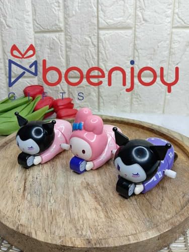 Image of Gifts- Hello Kitty Kuromi Crawling, Movable Action Figure- PVC Wind-Up Moving Toy 12 cm, Funny Poseable Collectible Figure for Kids & Fans (Cream) 1 pc