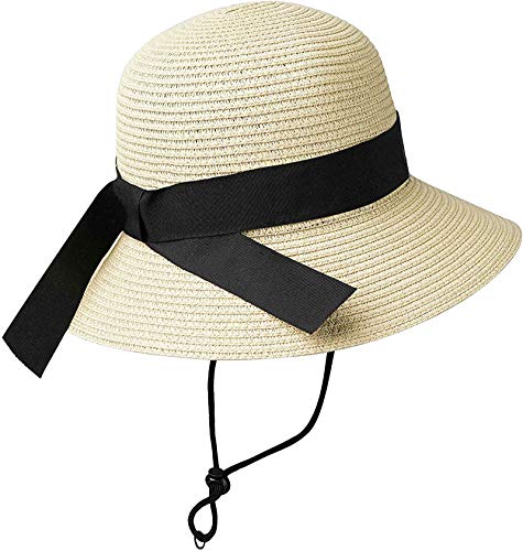 Girls Floppy Straw Hat Sun Hat For Teens Summer Wide-Brim Beach-Cap Upf50+ (20.47" For 2-5T,21.26" For 5-9T) #TOP1