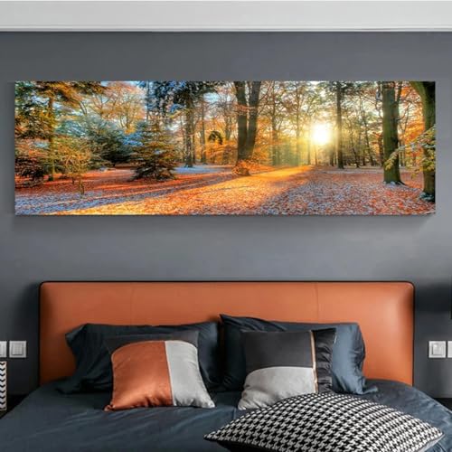 Toile automne jaune pour transformer les murs blancs et ternes de votre chambre