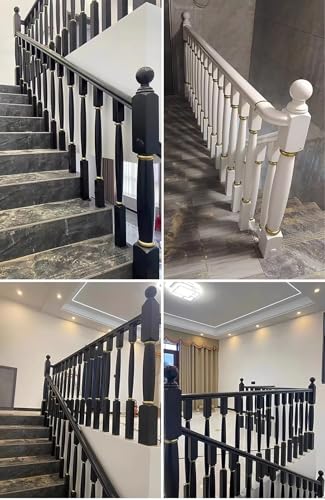 Barandilla de madera para escalera con balaustres modernos de alta gama 3