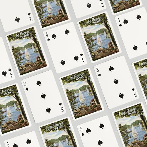 Baraja de 52 cartas tamaño póker Lake George Nueva York miniatura 4