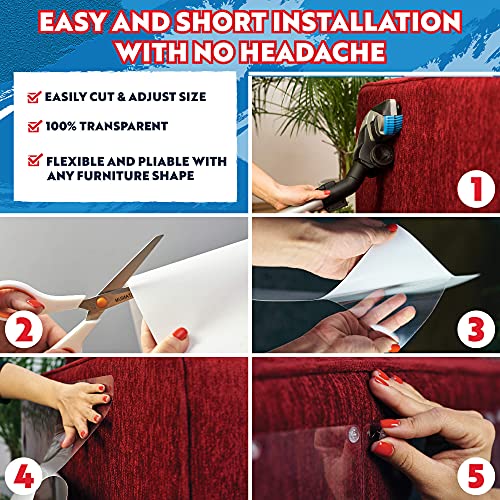 Furniture Protectors From Cats - 10-Pack Xxl Couch Protector For Cats - Anti Cat Scratch Furniture Protectors Guards - Sofa Corner Scratching Training Tape Cat Scratch Deterrent For Furniture Plastic #TOP3