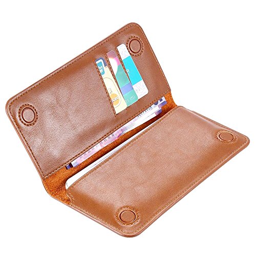 Good Cases- FLOVEME Universal Magnetic Genuine Leather Horizontal Flip Protective Case with Card