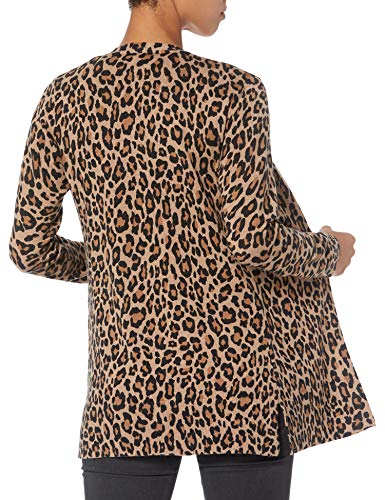 Amazon Essentials Women's Lightweight Open-Front Cardigan Sweater (Available In Plus Size), Camel Heather, Animal, Large #TOP1