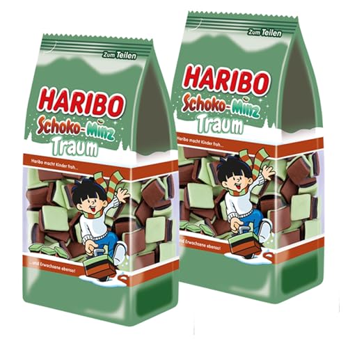 Haribo Schoko-Minz Traum Konfekt 300g im 2er Pack | Klassisches Lakritz mit erfrischender Pfefferminze & feiner Schokolade… – Ansicht 1