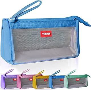 Large Pencil Case Big Capacity Pencil Bag Portable Pencil Case for Girls and Boys Pencil Pouch Suitable for Middle High School College Students (Blue)