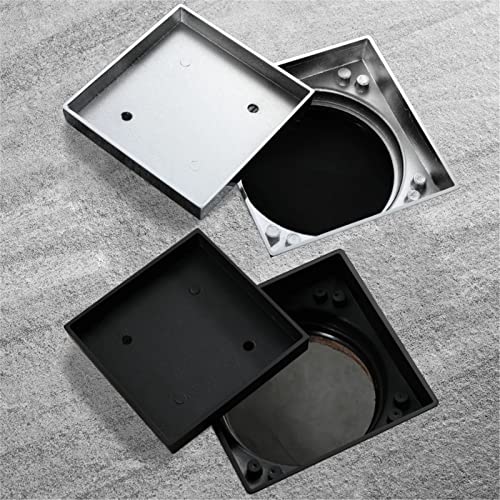 Drain de douche noir carré avec insert de carrelage invisible pour salle de bain - 7