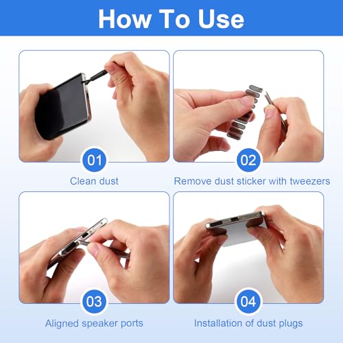 CJMUQHEHH Juego de protección contra el polvo para teléfono móvil, juego de limpieza USB c, juego de limpieza de altavoces para Type-c, herramienta de limpieza de altavoces de teléfono, accesorios de - imagen 4