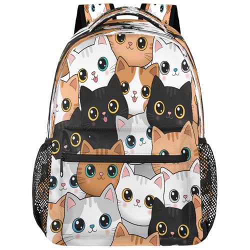 Mochila escolar de viaje para estudiantes mochila para laptop de 15.6 pulgadas diseño de gatos