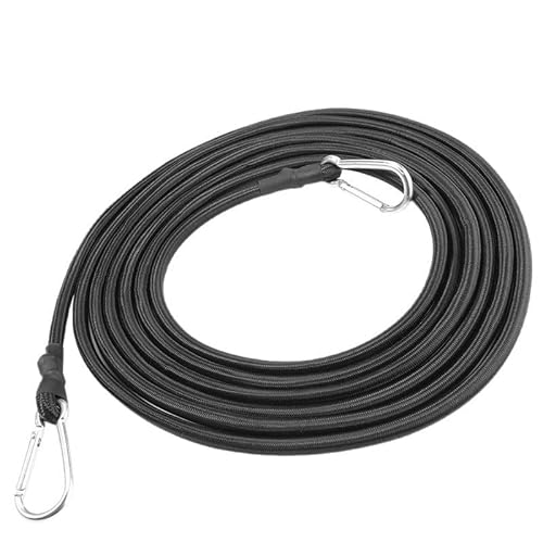 WANYI Expander mit Haken 2M Spanngummi mit Dick Karabiner Gummiseil Schwarz Gepäckspanner 2,5-Fache Dehnung Gummispanner für Sonnensegel, Gepäck, Auto, Ladung, Camping