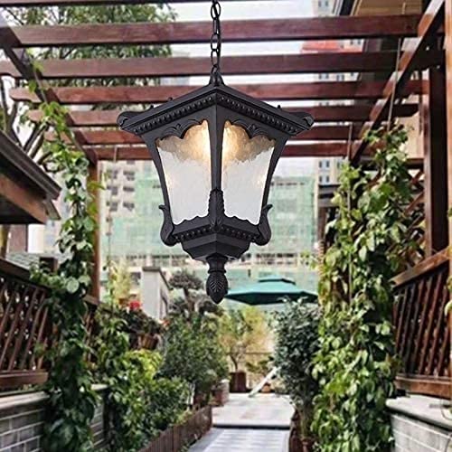 Lampe suspendue extérieur étanche en verre lustre de plafond de terrasse