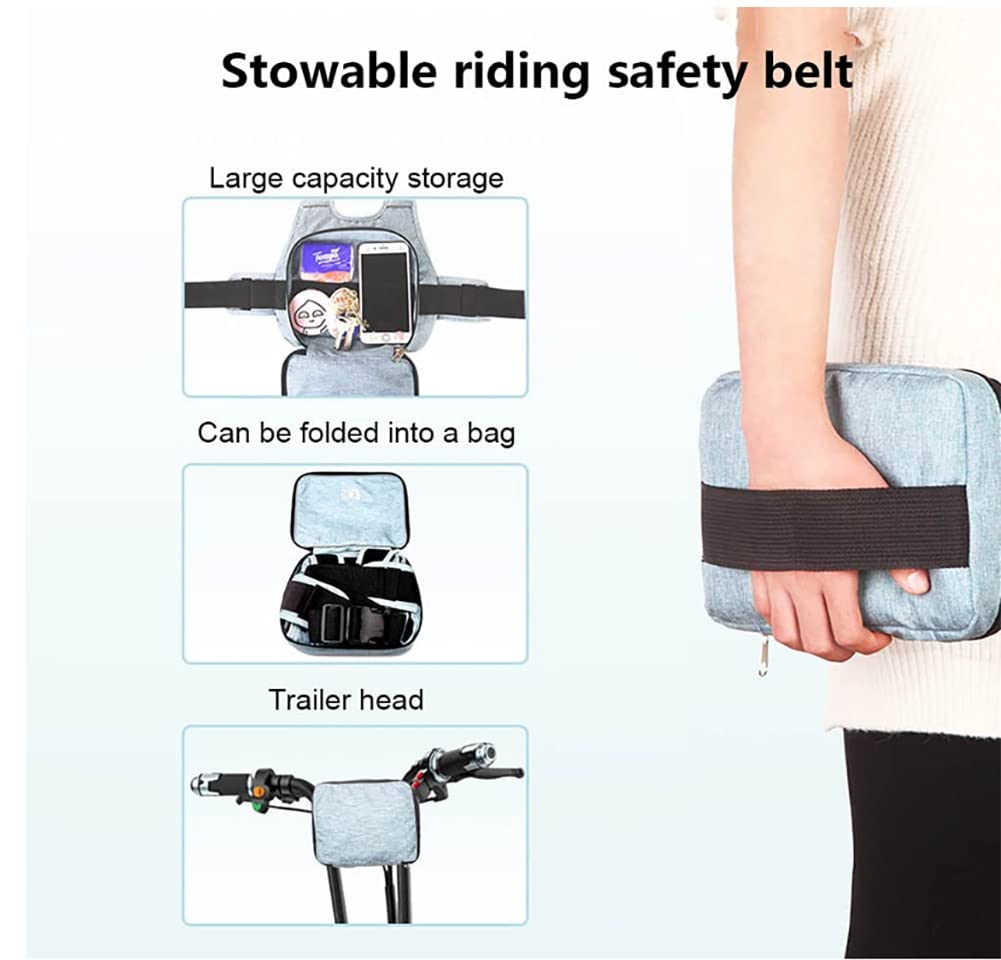 Kinder Motorrad Sicherheitsgurt, Motorrad kindergurt Baby Fallschutz, Einstellbare Länge, mit Reflektierenden Streifen, Geeignet für Kinder zwischen 2 und 12 Jahren (Grau)
