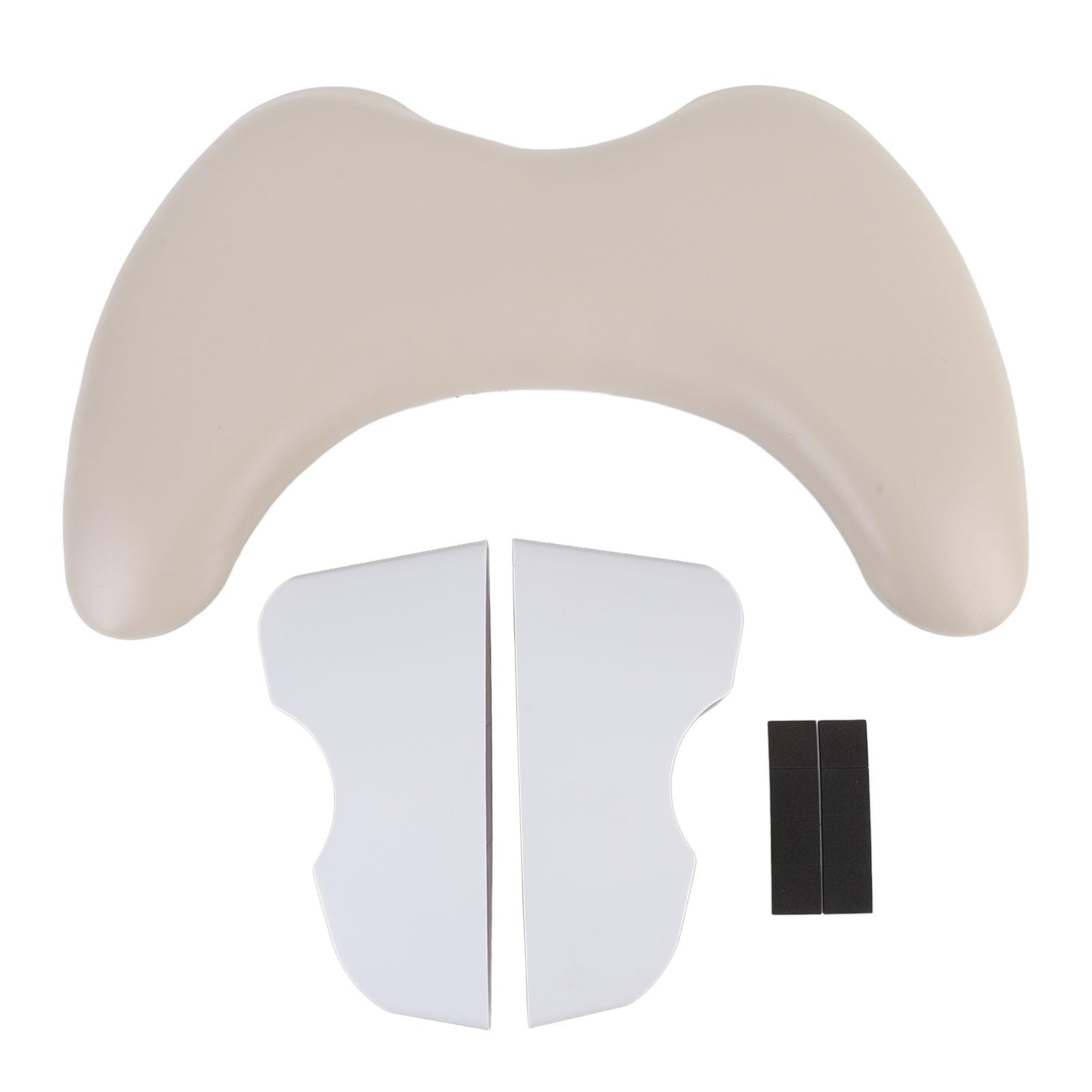 Alomejor Reposabrazos de Cuero PU para Uñas, Almohadilla de Mano para Manicura en Forma de U, Reposabrazos Cómodo para Tecnología de Uñas (Beige)