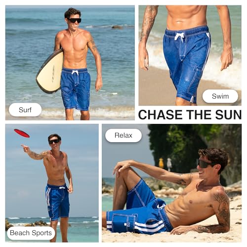 Image of Kanu Surf Men's Big Viper Extended Size Stripe Swim Trunk