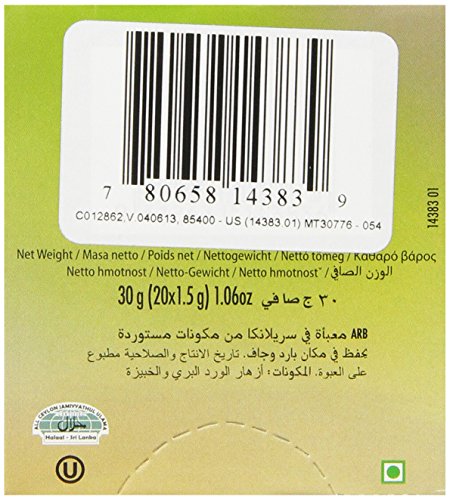 Dilmah Herbal Rosehip And Hibiscus, 20 Teabags, 1.06-Ounce Boxes, (Pack Of 6) #TOP3