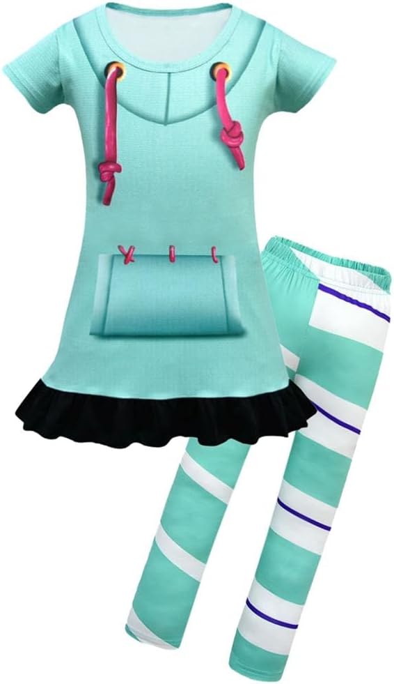 Dressy Daisy Little Kid Princess Sugar Candy Girl Halloween Costume Birthday Party Dress Up Outfit with Leggings, Mint Green