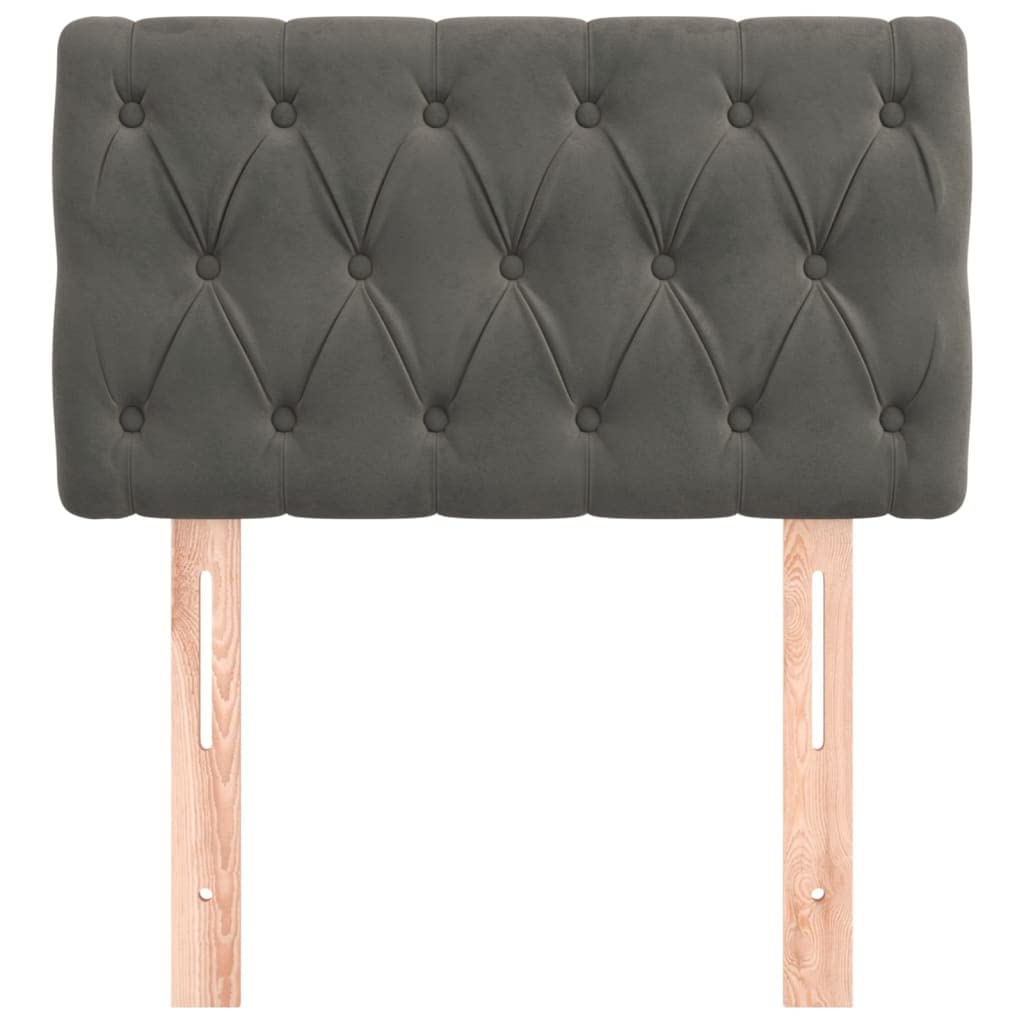 Tête de lit Capitonnée Tête de lit en Velours Tête de lit Rembourrée Excellent Support Hauteur Réglable Meuble pour Chambre Design Élégant Gris Foncé 80x7x78/88 cm