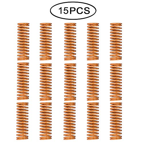 3Dman 3D Printer Springs 10mm OD, 25mm Length, Compression Springs M3 Screw Light Load for Creality CR-10 10S S4 Ender 3 Motherboard Bottom Connect Leveling -15Pack