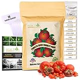 NatureZ Edge Heirloom Tomato Seeds for Planting Home Garden - 10 Heirloom Tomatoes Variety Pack and 10 Garden Markers - Non GMO Heirloom Tomatoes Seeds - Beefsteak, Jubilee, Cherry, Roma, and More