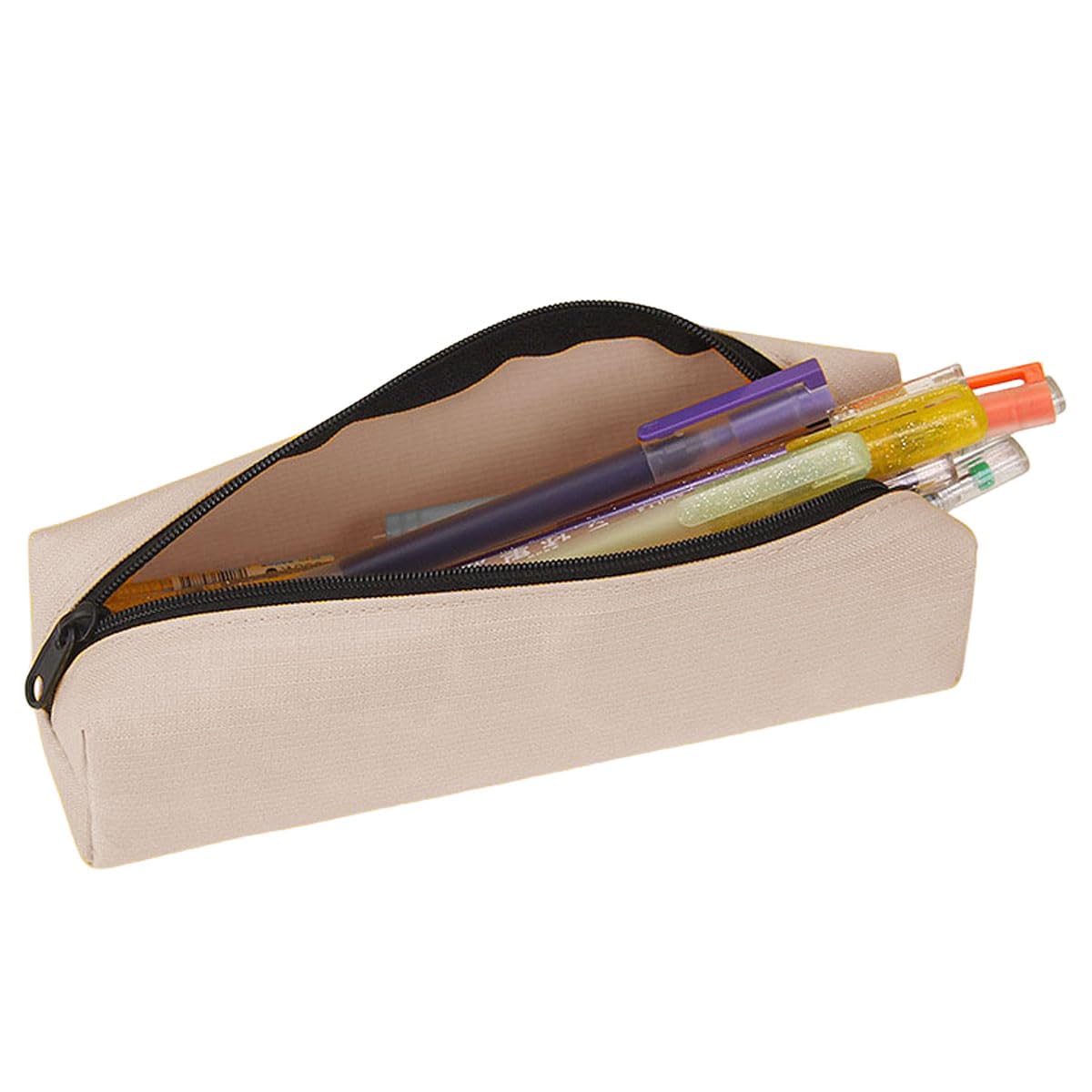 Ecowhite Pencil Case Large Capacity Pencil Pouch,For College High School Supplies School Teen Girl Boy (Beige)