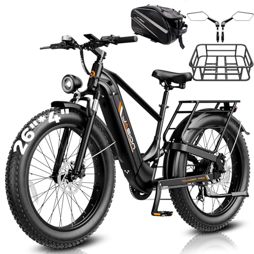 Jasion Thunder Pro Electric Bike,2000W Peak Ebikes for Adults,26''Fat Tire Best Ebike for Men,90 Miles with 1040Wh Removable Battery,35+MPH Max Speed Bicycles,500LB Capacity