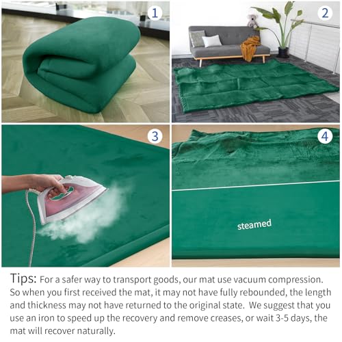 Image of Baby Play Mat for Floor,1.3 inch Thick Memory foam Tummy Time Mat for Toddlers,Infants,kids,Water-Repellent Soft Nursery Rug,Extra Large Non Slip for Crawling&Yoga,Tatami Style for Living Room(Dark Green)