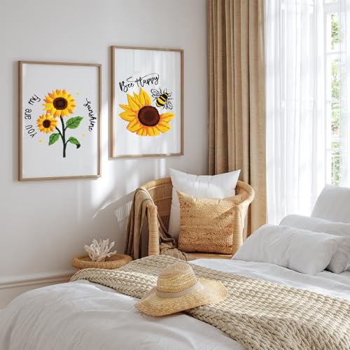 Image of Louise Maelys Embroidery Kits for Beginners,Cross Stitch Kit for Adults,DIY Needlepoint with Sunflower Pattern-You are My Sunshine