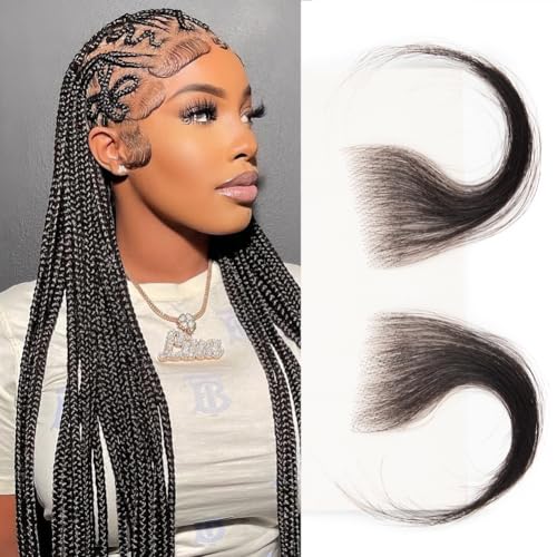 TRIPYGO Edges Hair HD Lace Baby Hair Stripes Fake Edges 2 Pcs I Black