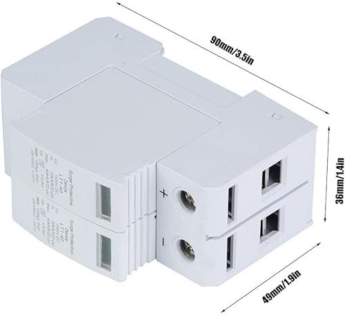 Miniatura 2 de Dispositivo de pararrayos de voltaje, 2P Protector de dispositivo de protección Controlador fotovoltaico de pararrayos de bajo voltaje (2P40KA)