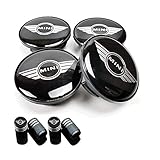  F.S Set von Vier Felgendeckel Nabenkappe Wheel Centre caps Alufelgen Mitte Nabenkappen Schwarz Abdeckungen Abzeichen (54mm-schwarz, M-INI 2)