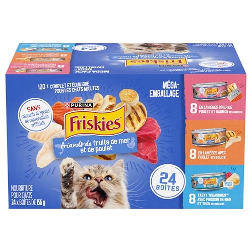 Purina Friskies Seafood & Chicken Lovers Wet Cat Food Variety Pack 24 x 156g Cans, Brown (45078) - Image 3