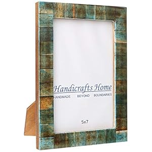 Handicrafts Home Picture Frames - Chic Boho Wall Décor - Table Mount 5" x 7" Verdigris Photo Frame Handicrafts Home Picture Frames Chic Boho Wall Decor Table Mount 5 x 7 Verdigris Photo Frame