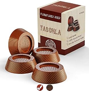 FASONLA Furniture Risers, Solid Natural Wood Risers for 4 Bed Risers, Furniture Risers
