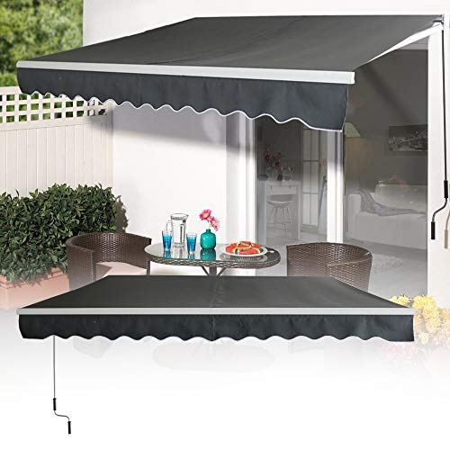 TRMLBE Markise Balkon 300cm Breit Aluminium Klemmmarkise Gelenkarmmarkise...