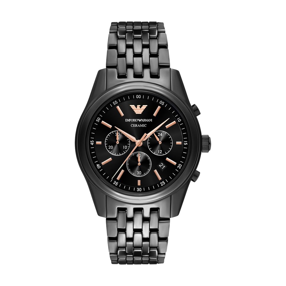 Emporio Armani Men's 43MM Black Ceramic Watch, AR70015