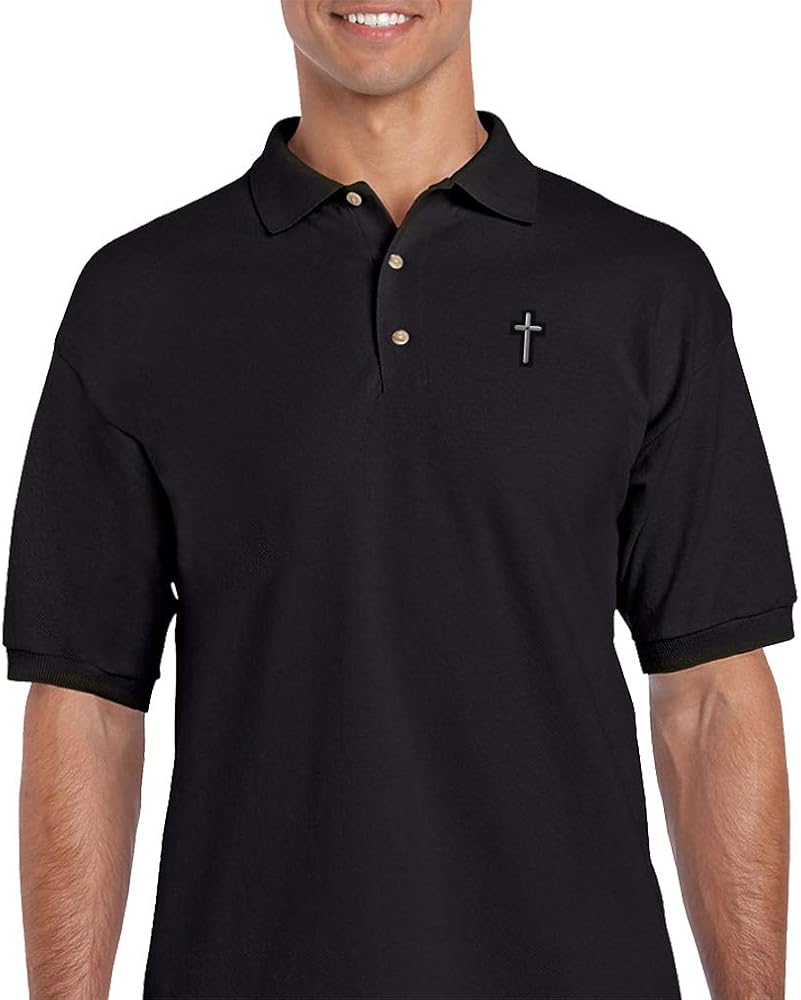 【BLACK】Embroidery polo shirt Embroidered Cotton Piqué Polo Black | VERSACE US