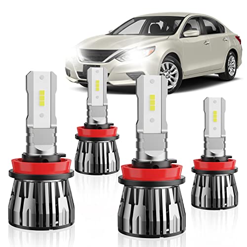ETOILUMI Altima High Low Beam Bulbs Combo Compatible with Nissan Altima 2007 2008 2009 2010 2011 2012 2013 2014 2015 2016 2017 2018, 4-Pack 6500K Cool White