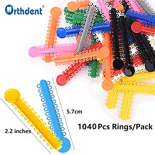 1040Pcs Dental Orthodontic Ligature Ties Multi-Color Dental Orthodontic Ligature Ring Soft Elastic Rubber Band Brace. (4#) #TOP5