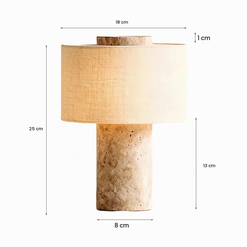 Lámpara de mesa de mármol, lámpara de escritorio de piedra natural y tela, decoración sencilla de lujo for habitación, lámpara de mesita de noche for dormitorio, sala de estar(Marble,Plug-in)