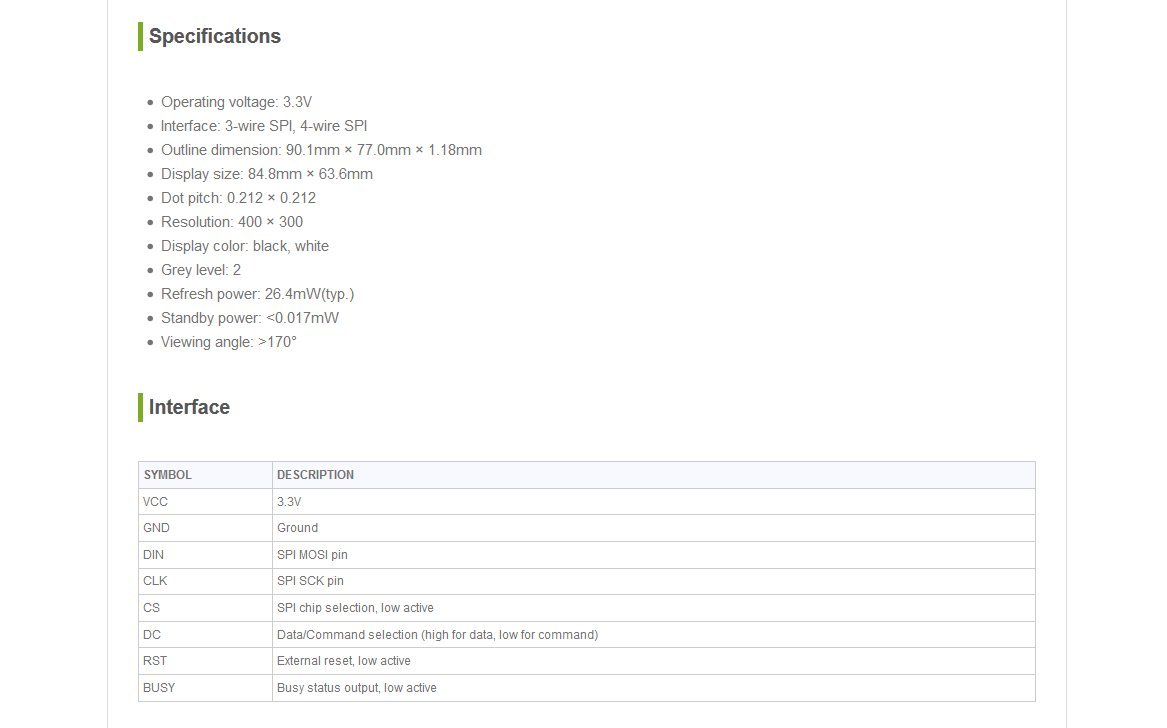 4.2inch E-Ink Display Module Resolution 296x128 3.3v E-Paper Electronic Screen Panel SPI Interface for Raspberry Pi/STM32/Arduino/Nucleo/Jetson Nano