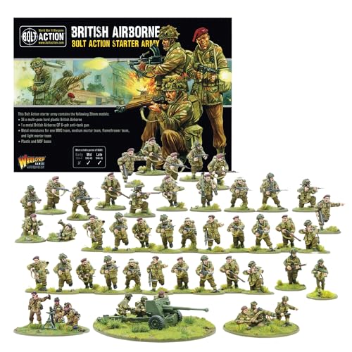 Wargames Delivered - Warlord Games Bolt Action Miniatures - British Airborne Starter Set, 28mm WWII Miniature Models for Miniature Wargaming