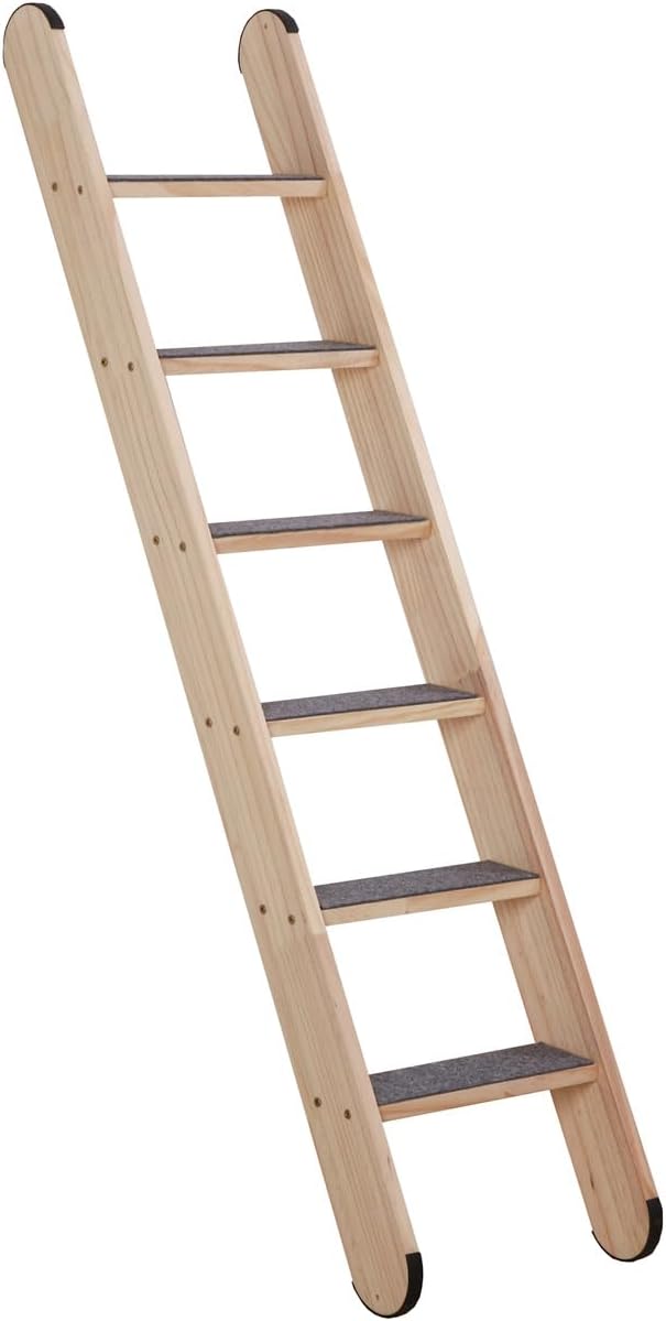 SHENGOCASE Solid Wood Wall Leaning Cat Ladder for Indoor Cats and Small Medium Dog, Cat Step for Window Bed, Cat Wall Climbing Furniture (47.2")