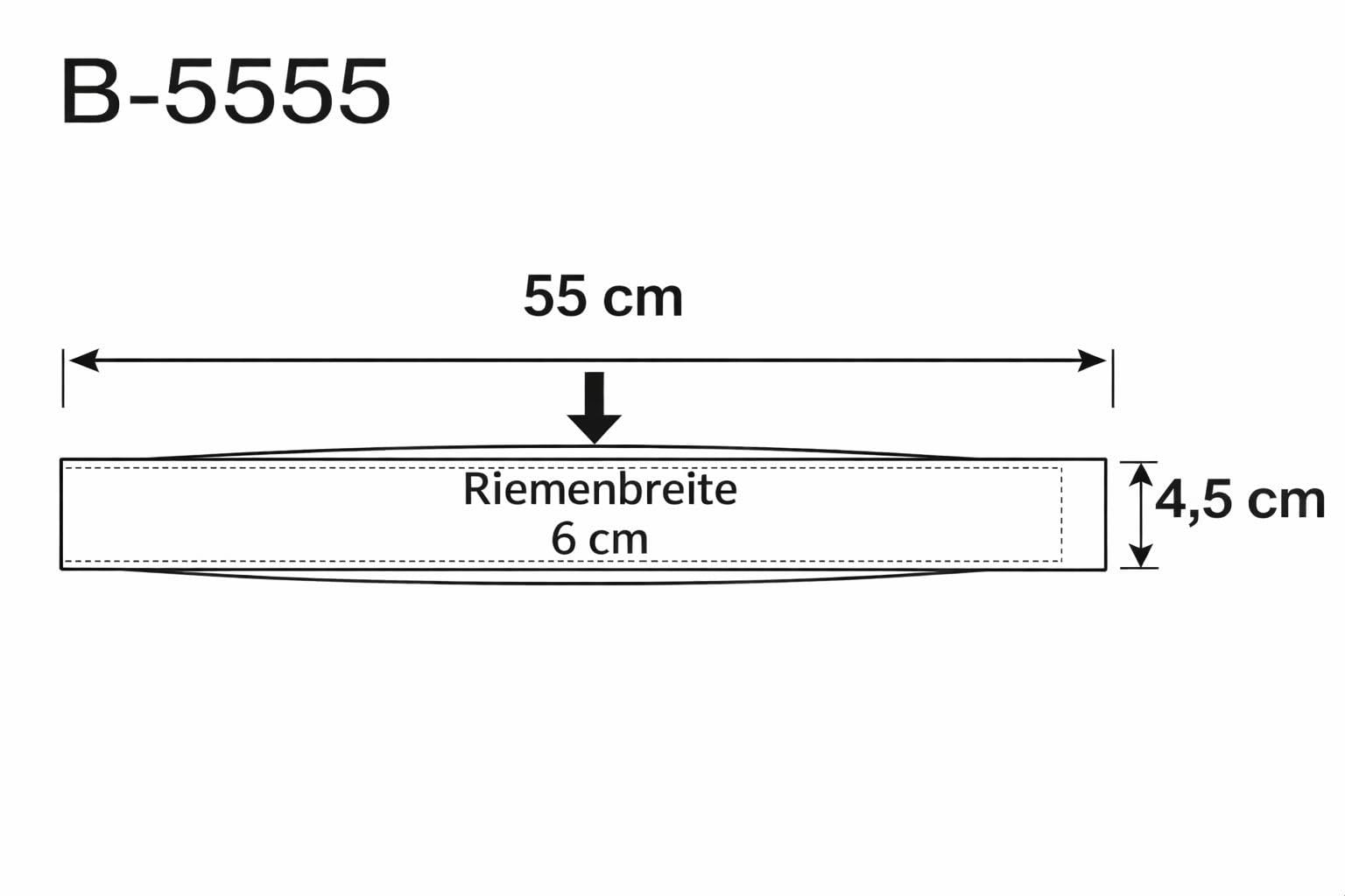 Generisch Akkordeon Bassriemen 80–120 Bässe – Modell 5555 in Schwarz – 55 cm langer Bassgurt aus Echtleder, gepolstert & verstellbar – ideal für große Akkordeons, stabil & komfortabel für Musiker