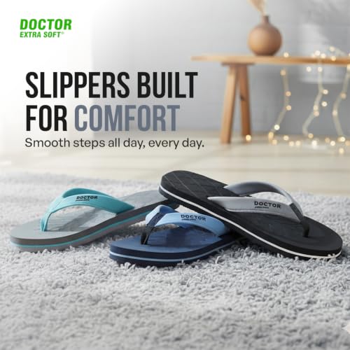 Image of DOCTOR EXTRA SOFT Women's Soft Slippers & Flip Flops, Orthopedic Cushioned Footbed, Lightweight Shock Absorbing Anti-Skid Comfortable Ladies Footwear for Walking, Home, Bathroom & Everyday Wear D-05