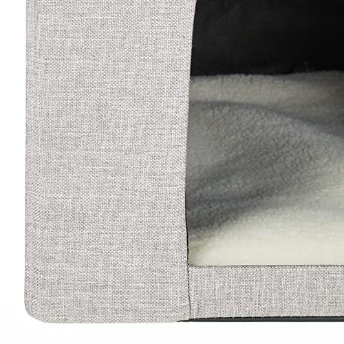 Relaxdays Katzenhöhle, Rückzugsort für Katzen und kleine Hunde, Indoor Tierversteck, H x B x T: 38,5 x 37 x 37 cm, beige