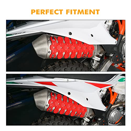 Nicecnc Red Front Brake Disc Rotor Guard & Escape Muffler Silencer Protector Compatible With Gasgas Ex Ec Mc,See Fitment #TOP6